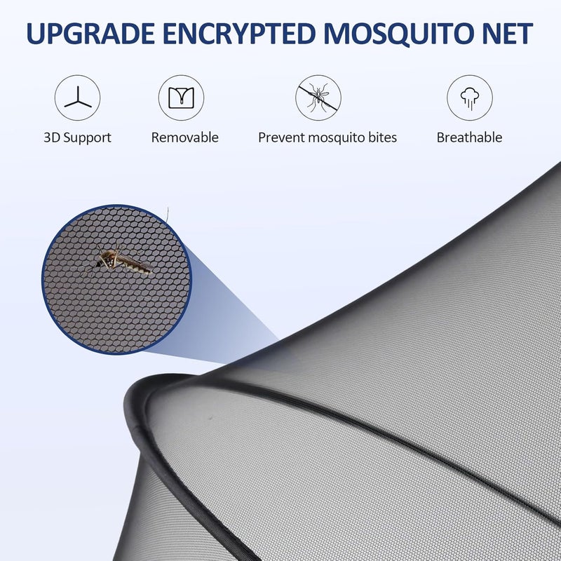 Cheermomo Bassinet Mosquito Net Cover to Keep Cats & Bugs Out for Baby, Two-Way Zipper, Portable Bassinet Cover with Storage Bag, Breathable Baby Mosquito Net for Bedside Sleeper/Travel Crib, Black - Image 5